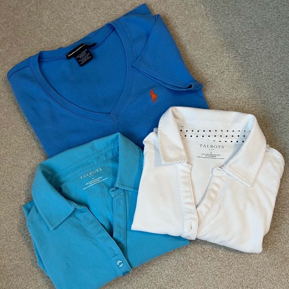 Ralph Lauren, two Talbots shirts with collar